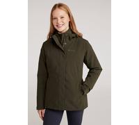 Mountain Warehouse Alaskan Womens 3 in 1 Short Jacket - IsoDry, Waterproof 10,000Mm & Breathable Coat with Taped Seams - Best for Autumn Winter, Outdoors & Wet Weather Khaki Women's Size 20