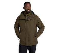 Mountain Warehouse Alaskan Mens 3-in-1 Waterproof Jacket - Breathable Coat with Taped Seams & Microfibre Insulation - Autumn Winter Wet Weather, Walking & Outdoors Khaki L
