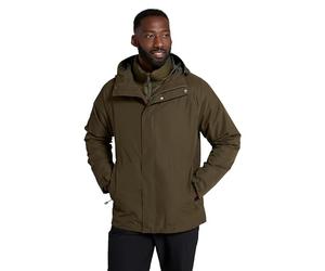 Mountain Warehouse Alaskan Mens 3-in-1 Waterproof Jacket - Breathable Coat with Taped Seams & Microfibre Insulation - Autumn Winter Wet Weather, Walking & Outdoors Khaki 3XL