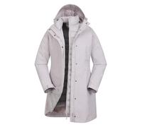 Mountain Warehouse Alaskan Womens 3 In 1 Long Jacket - Waterproof, Breathable & Adjustable Raincoat with Detachable Inner Coat & Taped Seams -For, Rain & Outdoors Light Beige Women's Size 10