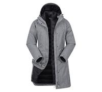 Mountain Warehouse Alaskan Womens 3 In 1 Long Jacket - Waterproof, Breathable & Adjustable Raincoat with Detachable Inner Coat & Taped Seams -For, Rain & Outdoors Dark Grey Women's Size 16