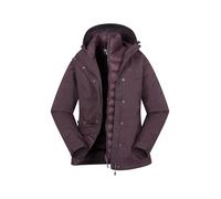 Mountain Warehouse Alaskan Womens 3 in 1 Short Jacket - IsoDry, Waterproof 10,000Mm & Breathable Coat with Taped Seams - Best for Autumn Winter, Outdoors & Wet Weather Dark Burgundy Women's Size 18