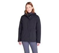 Mountain Warehouse Alaskan Womens 3 in 1 Short Jacket - IsoDry, Waterproof 10,000Mm & Breathable Coat with Taped Seams - Best for Autumn Winter, Outdoors & Wet Weather Jet Black Women's Size 14