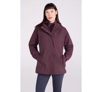 Mountain Warehouse 'Alaskan' Womens 3 in 1 Short Jacket Waterproof Breathable Outdoor Coat Burgundy - Size 20 UK