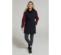 Mountain Warehouse 'anmore' Stylish Warm Water Resistant Padded Longer Length Gilet In Black Black 10