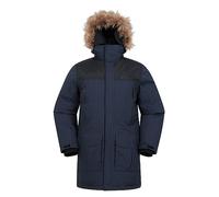 Mountain Warehouse Antarctic Extreme Down Mens Waterproof Jacket - Quick Drying & Breathable Puffer Coat with Adjustable Waist - Ideal for Travelling, Outdoors Dark Blue 2XL