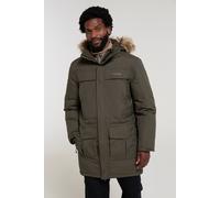 Mountain Warehouse Antarctic Extreme Down Mens Waterproof Jacket - Quick Drying & Breathable Puffer Coat with Adjustable Waist - Ideal for Travelling, Outdoors Dark Khaki S