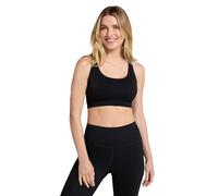 Mountain Warehouse Antibacterial Seamless Womens Bra - Stretchable, Antichafe Ladies Sports Bra, Racer Back, Lightweight & Support Bra -for Running, Gym, Sports, Fitness Black M