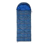 Mountain Warehouse Apex Mini Square Patterned Sleeping Bag - 2 Season, Lightweight & Insulated Bag - For Autumn, Camping, Hiking & Trekking Blue