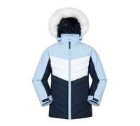 Mountain Warehouse Arctic Padded Kids Ski Jacket - Water Resistant, Breathable, Integrated Snowskirt, Detachable Hood, Faux Fur -For Snowboarding, Winter Sports Pale Blue Kids Size 5-6 Years