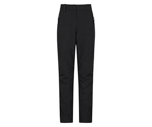 Mountain Warehouse Arctic Thermal Womens Trousers - Fleece Lined Pants, Stretch, Many Pockets, Cosy Ladies Bottoms, Warm - for Walking, Camping, Hiking Black (Long) 8