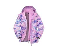 Mountain Warehouse Aries Kids 3-in-1 Waterproof Jacket -Taped Seams Childrens Rain Jacket, Detachable Hood Girls & Boys Raincoat - Best for Spring Summer Dark Pink (Aries) Kids Size 11-12 Years