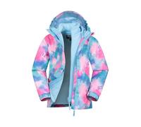 Mountain Warehouse Aries Kids 3-in-1 Waterproof Jacket -Taped Seams Childrens Rain Jacket, Detachable Hood Girls & Boys Raincoat - Best for Spring Summer Blue Twilight Kids Size 2-3 Years