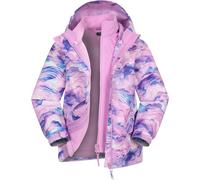 Mountain Warehouse Aries Printed Waterproof Kids 3-in-1 Jacket - Pink - Pink - Size: 11-12y