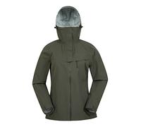 Mountain Warehouse Arlberg Womens 2.5 Layer Waterproof Jacket - Breathable Ladies 2 in 1 Coat with Waterproof Zips & Taped Seams - Spring Wet Weather, Outdoors & Camping Dark Khaki Women's Size 6