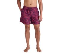 Mountain Warehouse Aruba Printed Mens Swim Shorts - Lightweight Swimming Trunks, Internal Mesh Short Trousers, UV Protect Board Shorts - Spring Summer, Beach, Pool Dark Burgundy (Printed) XS