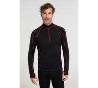 Mountain Warehouse 'Asgard' Mens Base Layer Top Zip Neck Collar Skiing Winter Sweater Red Merino - Size 2XS