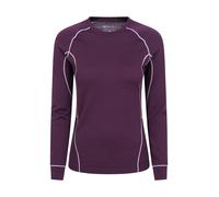 Mountain Warehouse Asgard Merino Womens Long Sleeve Thermal Top - Warm, Thermal Baselayer, Underlayering - Winter Camping, Outdoors, Travelling & Hiking Purple Women's Size 18