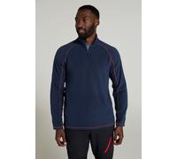 Mountain Warehouse 'Ashbourne' Mens Fleece Jacket Half Zip Mid Layer Sweater Navy - Size Large