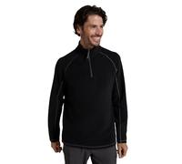 Mountain Warehouse Ashbourne Mens Fleece - Microfleece Sweater, Antipill Midlayer, Warm Top - Best for Spring Summer, Camping, Trekking, Hiking Black XS