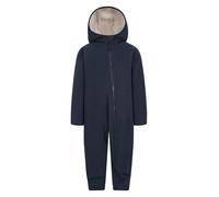 Mountain Warehouse Aspen Kids Borg-Lined Fleece Suit - Comfortable Pullover with Chin Guard, Boys & Girls Midlayer - Autumn Winter, Outdoors, Holiday, Walking, Hiking Navy Baby Size 12-18 Months