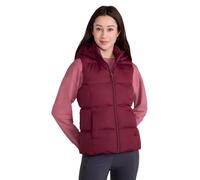 Mountain Warehouse Astral Womens Padded Gilet - Water Resistant Ladies Bodywarmer, Detachable Hood Vest, Microfibre Insulation - Best for Outdoors, Sports, Gym, Spring Summer Dark Red Women's Size 8