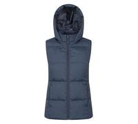 Mountain Warehouse Astral Womens Padded Gilet - Water Resistant Ladies Bodywarmer, Detachable Hood Vest, Microfibre Insulation - Best for Outdoors, Sports, Gym, Spring Summer Dark Grey Women's Size 8