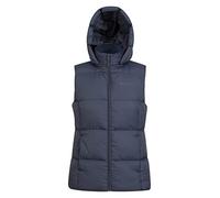 Mountain Warehouse Astral Womens Padded Gilet - Water Resistant Ladies Bodywarmer, Detachable Hood Vest, Microfibre Insulation - Best for Outdoors, Sports, Gym, Spring Summer Grey Women's Size 14