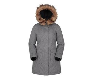 Mountain Warehouse Aurora Womens Down Jacket - Waterproof & Breathable Ladies Puffer Coat with Taped Seams & Down Proof Lining - For Spring Summer, Camping Grey Women's Size 12