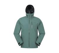 Mountain Warehouse Bachill Mens Waterproof Jacket - Adjustable Hood & Hem Raincoat, Breathable Coat, Security Pockets, Full Zip Casual Jacket - For, Travelling Dark Green S