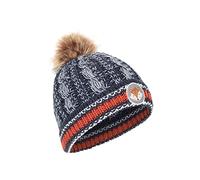 Mountain Warehouse Badged Kids Pom-Pom Beanie - Faux Fur, Warm & Cosy, Boys & Girls Hat - Best for Autumn Winter, Walks & Outdoors Navy