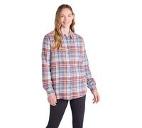 Mountain Warehouse Balsam Brushed Longline Flannel Long Sleeve Womens Shirt - Breathable Checked Shirt, Antipill, Lightweight Ladies Top, Warm -Clothing for Cold Weather Pale Blue Women's Size 18