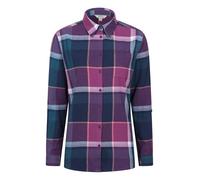 Mountain Warehouse Balsam Brushed Longline Flannel Long Sleeve Womens Shirt - Breathable Checked Shirt, Antipill, Lightweight Ladies Top, Warm -Clothing for Cold Weather Purple Women's Size 14