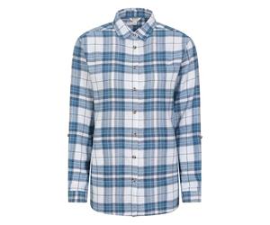 Mountain Warehouse Balsam Brushed Longline Flannel Long Sleeve Womens Shirt - Breathable Checked Shirt, Antipill, Lightweight Ladies Top, Warm - Spring Summer Corn Blue Women's Size 8