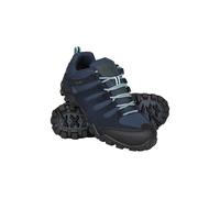 Mountain Warehouse 'Belfour' Womens Walking Shoes with Rubber Outsole Everyday Hiking Sneakers Dark Blue Leather - Size UK 6