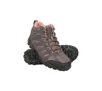 Mountain Warehouse 'Belfour' Womens Waterproof Boots with Rubber Outsole Walking Shoes Grey Leather - Size UK 5