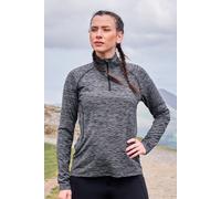 Mountain Warehouse Bend & Stretch Womens Half-Zip Midlayer - Black - Black - Size: 22