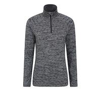 Mountain Warehouse Bend & Stretch Womens Midlayer Jacket - Zipped, Long Sleeve Pullover, Wicking Sweatshirt, Warm Ladies Coat - For Spring Summer, Travel, Camping, Hiking Black Women's Size 18