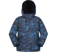 Mountain Warehouse Berg Kids Printed Snow Jacket - Waterproof Padded Cost with Detachable Hood, Snowskirt, Boys & Girls - Winter Skiing, Winter Sports, Walking Dark Blue Kids Size 11-12 Years