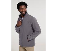 Mountain Warehouse Bernard Mens Windproof Fleece - Windproof, Breathable Sweater, Two Pockets, Full Zip Sweatshirt, Elastic Cuffs - Great For Everyday Use & Winter Dark Grey L