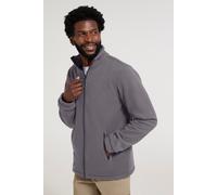 Mountain Warehouse Bernard Mens Windproof Fleece - Windproof, Breathable Sweater, Two Pockets, Full Zip Sweatshirt, Elastic Cuffs - Great For Everyday Use & Winter Dark Grey 2XL