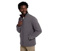 Mountain Warehouse Bernard Mens Windproof Fleece - Windproof, Breathable Sweater, Two Pockets, Full Zip Sweatshirt, Elastic Cuffs - Great For Everyday Use & Winter Dark Grey L