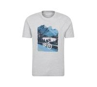 Mountain Warehouse Bike Mens Tee - Cotton T-Shirt, Lightweight Top, Breathable, Relaxed Fit - for Summer, Cycling, Outdoors & Triathlons Medium Grey XS