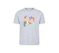 Mountain Warehouse Bike Mens Tee - Cotton T-Shirt, Lightweight Top, Breathable, Relaxed Fit - for Summer, Cycling, Outdoors & Triathlons Alloy Grey (Bike) M
