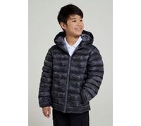 Mountain Warehouse Printed Seasons Boys Padded Jacket - Water-Resistant Puffer Coat, Lightweight Microfiber Filling with Elasticised Cuffs & Two Front Pockets Charcoal (Printed) Kids Size 2-3 Years