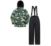 Mountain Warehouse Boys Printed Ski Jacket Set - Dark Khaki - 11-12 Years - Dark Khaki - 85% Polyester/15% Elastodiene