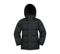 Mountain Warehouse Boys 'Snow II' Kids Padded Jacket with Two Side Pockets Ripstop Fabric Water Resistant Coat Black - Size 7-8Y