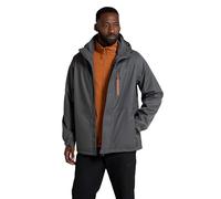 Mountain Warehouse Bracken Extreme Mens 3 in 1 Waterproof Jacket - Adjustable Mens Coat, Warm Rain Jacket, Headphone Compatible Outerwear - For Camping, Walking Charcoal S