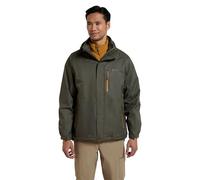 Mountain Warehouse Bracken Extreme Mens 3 in 1 Waterproof Jacket - Adjustable Mens Coat, Warm Rain Jacket, Headphone Compatible Outerwear - Spring Summer, Camping Dark Green XS