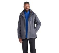 Mountain Warehouse Bracken Extreme Mens 3 in 1 Waterproof Jacket - Adjustable Mens Coat, Warm Rain Jacket, Headphone Compatible Outerwear - Spring Summer, Camping Alloy Grey 3XL